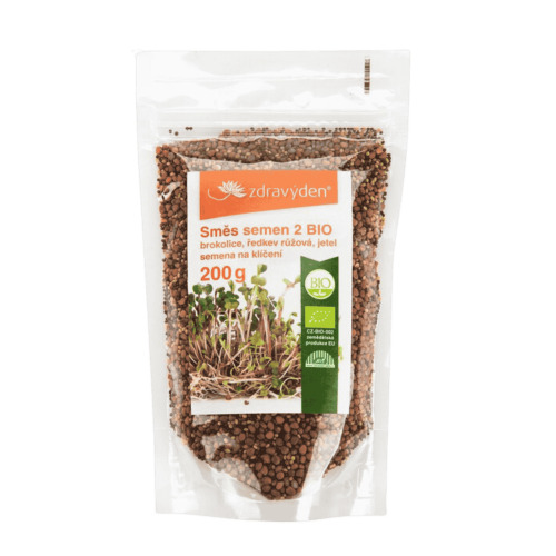 Směs semínek na klíčení brokolice, ředkev růžová jetel BIO 200g